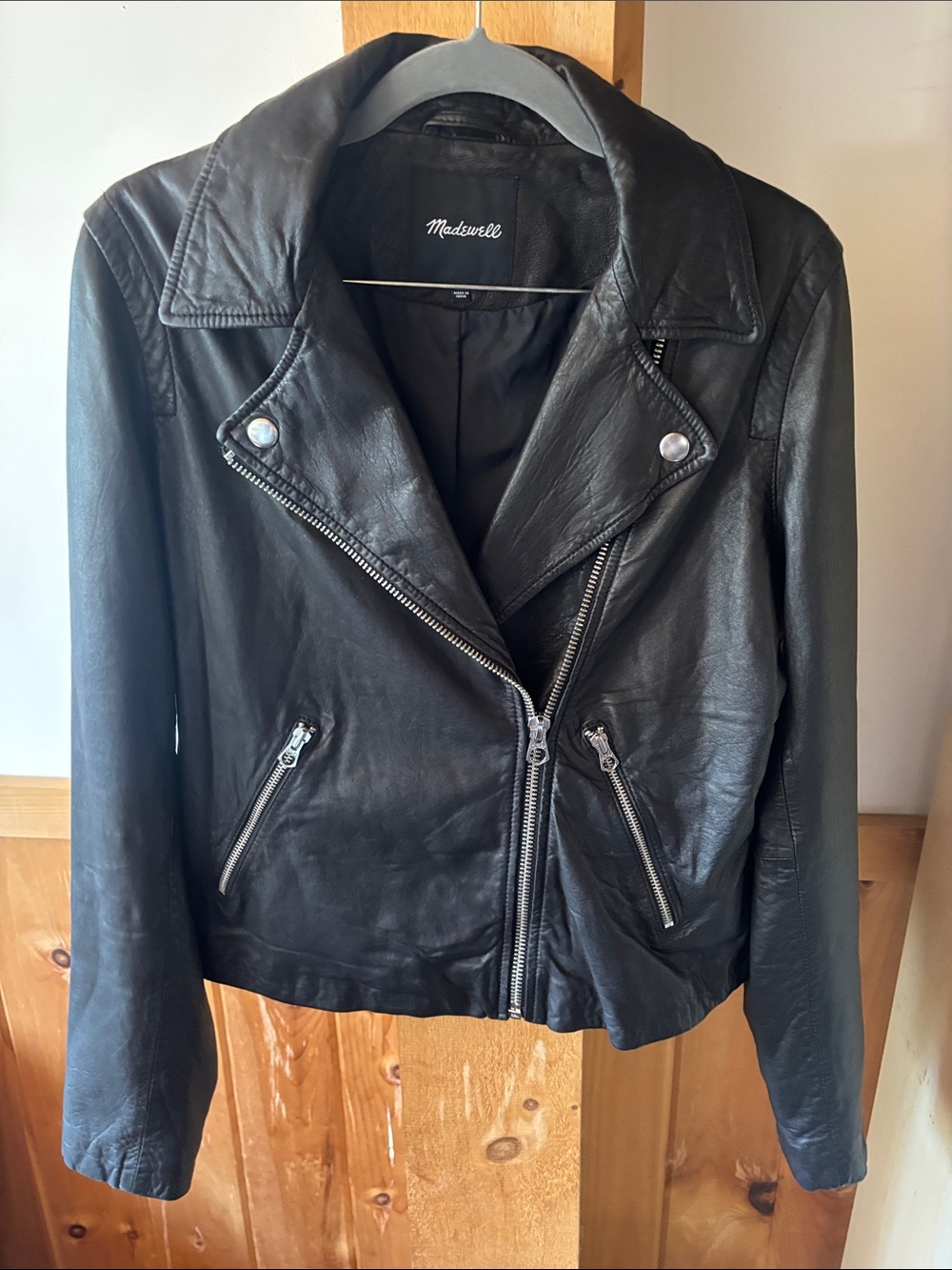 Madewell Washed Leather Motorcycle Jacket - Picture 2 of 8